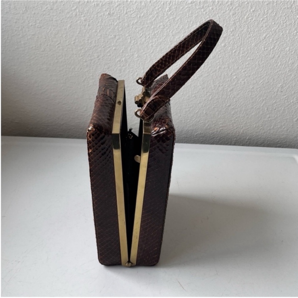 Brown Snakeskin Pattern Handbag - Picture 5 of 5